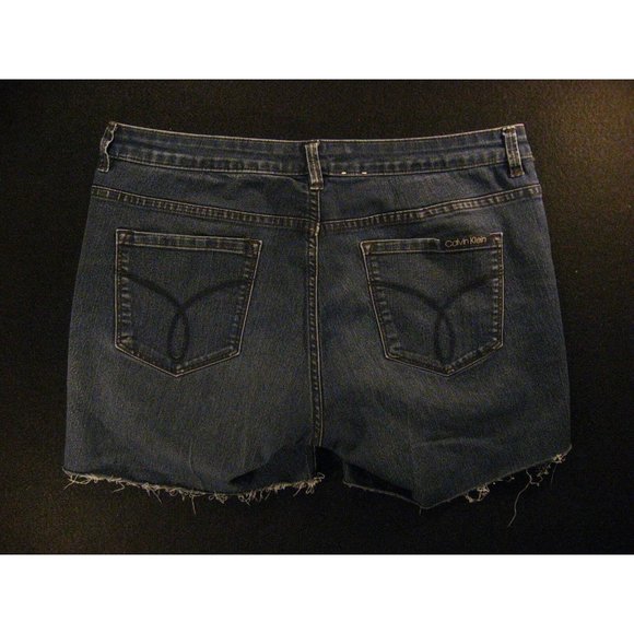 CALVIN KLEIN CUTOFF JEAN SHORTS Cut Off W 34 Denim Blue Hot Pants - Picture 3 of 9